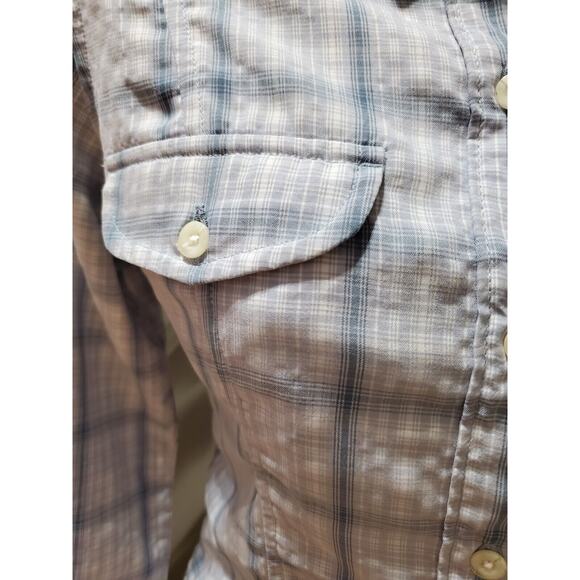 The North Face Womens Gray Plaid Long Sleeve Collar Button Down Shirt Size XS - Picture 4 of 12